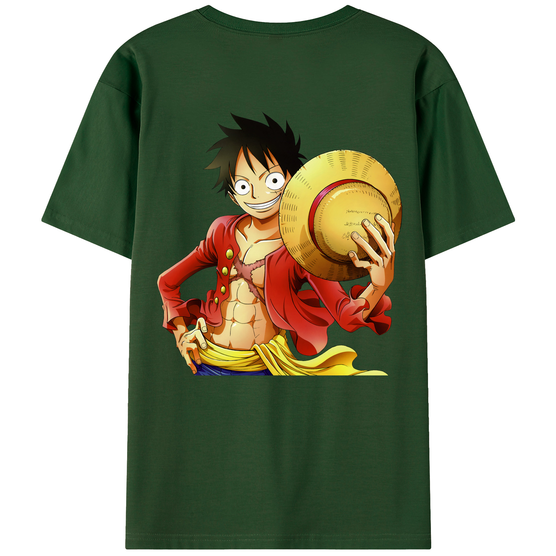 ワンピース モンキー・D・ルフィ ONE PIECE Monkey D. Luffy 綿100％半袖Tシャツ（背面プリント）